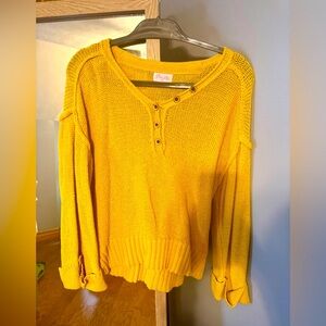 Pink Lily Mustard Yellow Crew Neck Sweater